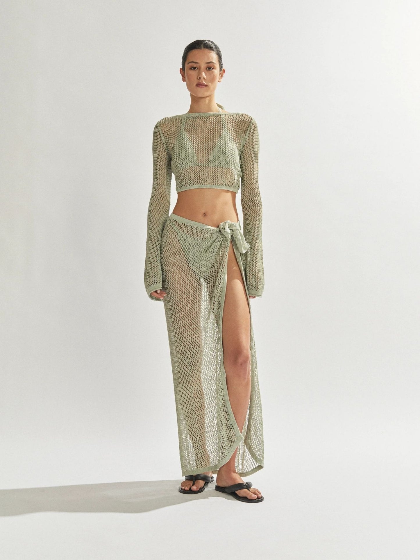 Sheer Mesh Two-Piece Cover-Up Set