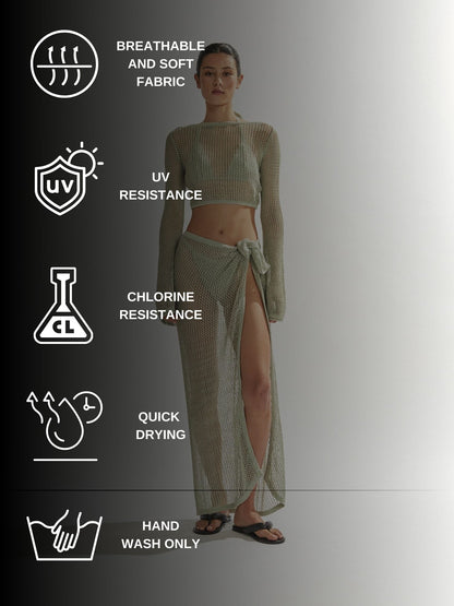 Sheer Mesh Two-Piece Cover-Up Set