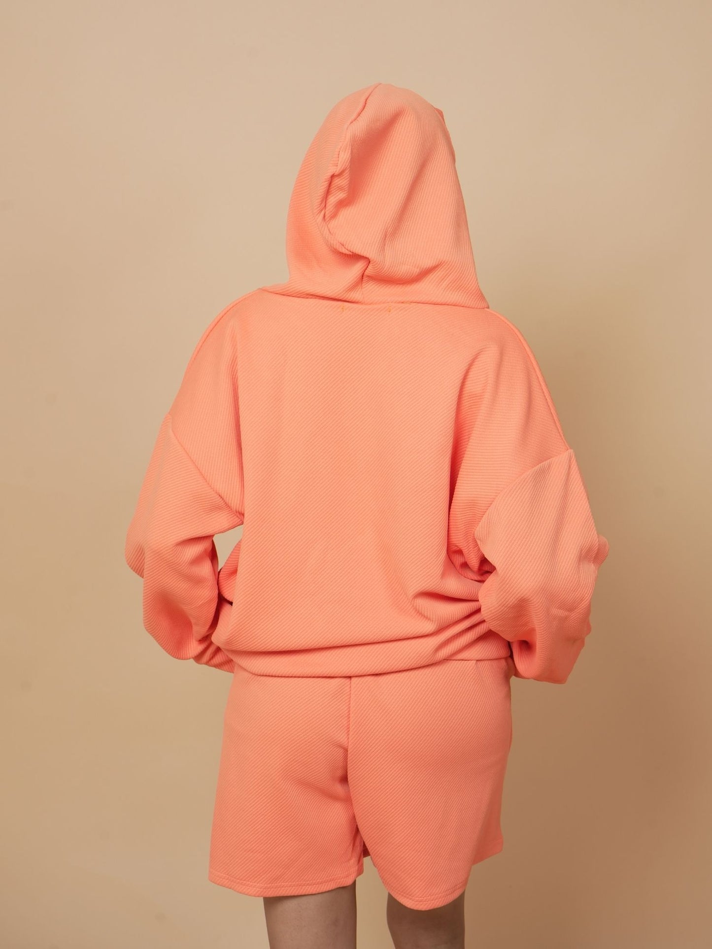 Orange Hooded Short Style Set