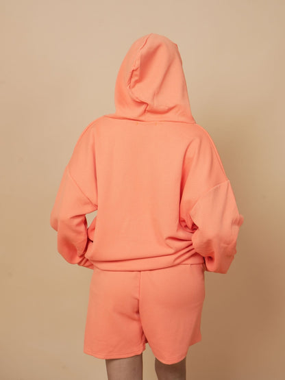 Orange Hooded Short Style Set