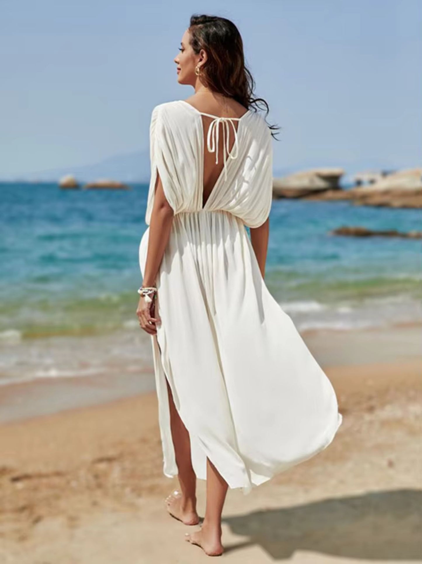Flowy White Beach Cover-Up