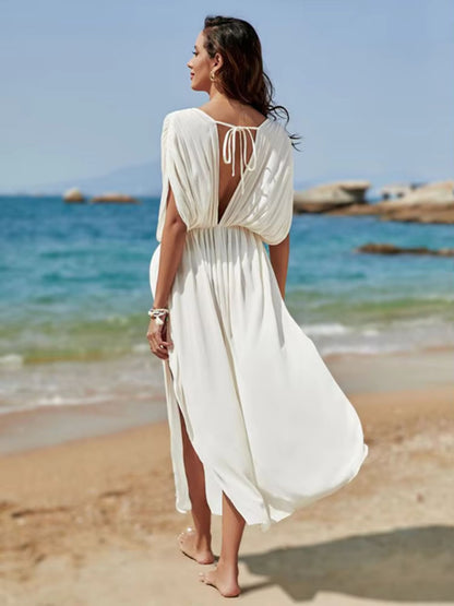 Flowy White Beach Cover-Up