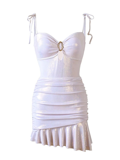 Shimmer White One-Piece Swimsuit Set