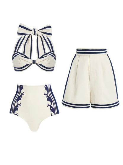 Nautical High-Waist Set