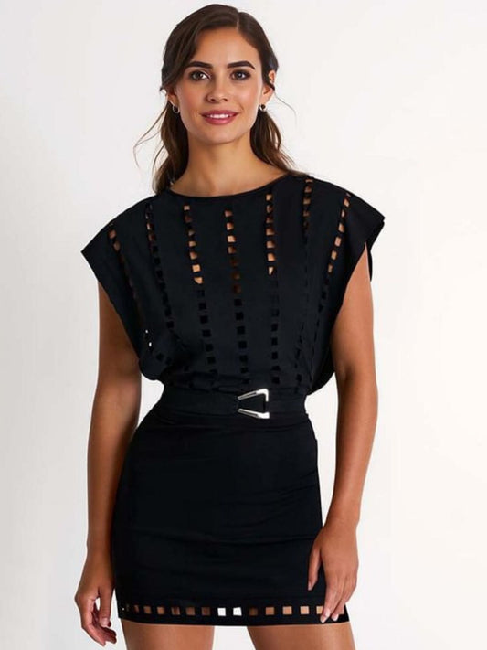 Black Cutout Swim Set