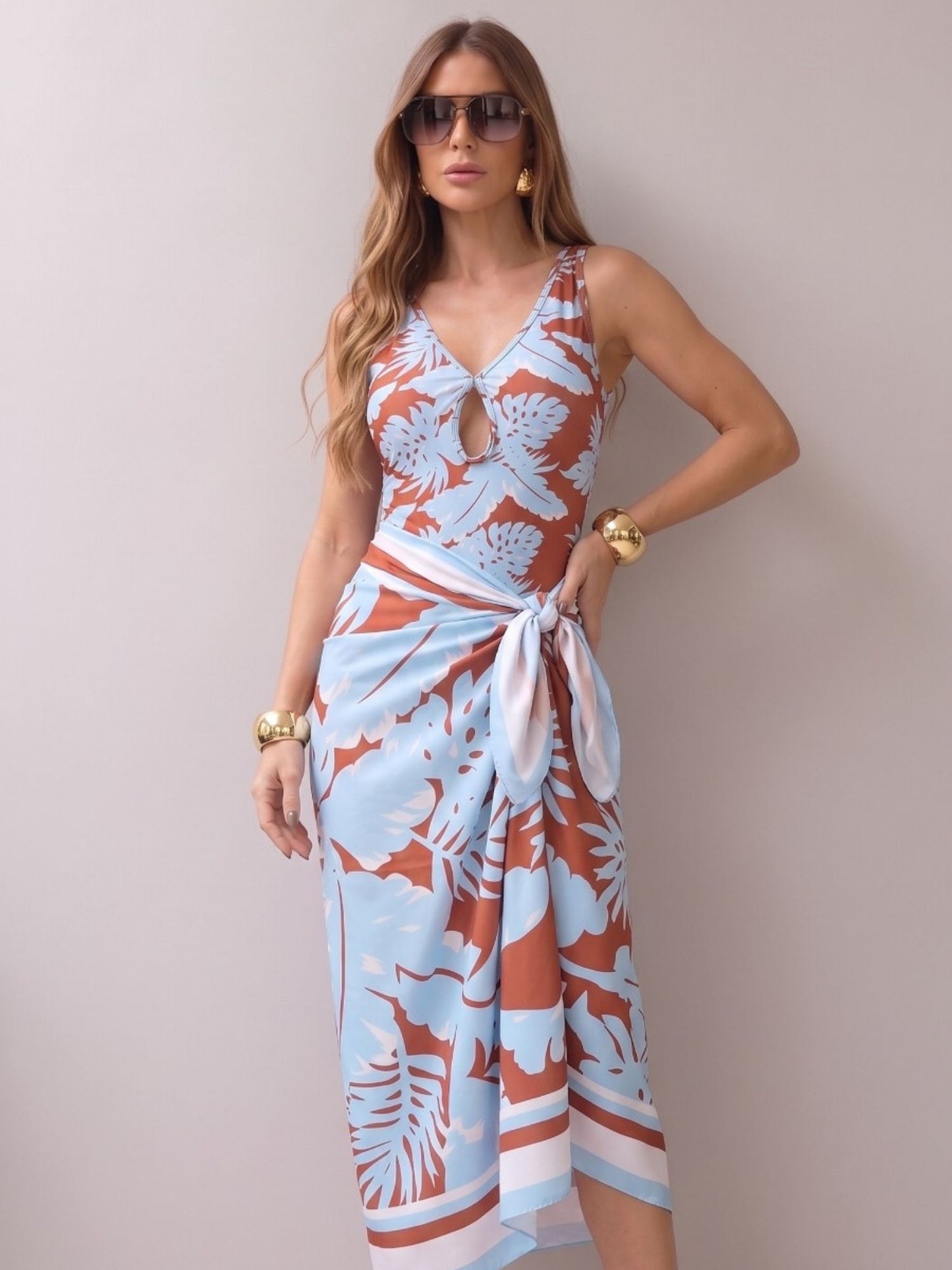 Tropical Print Swimsuit