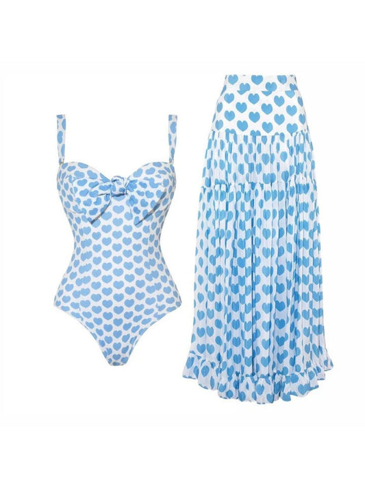 Blue Heart Monokini Set