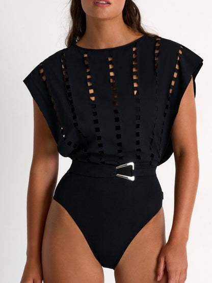 Black Cutout Swim Set