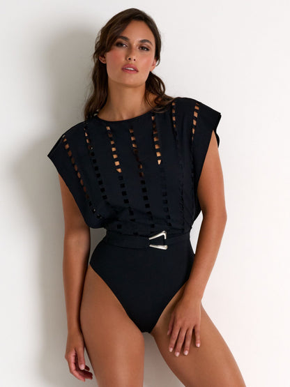 Black Cutout Swim Set