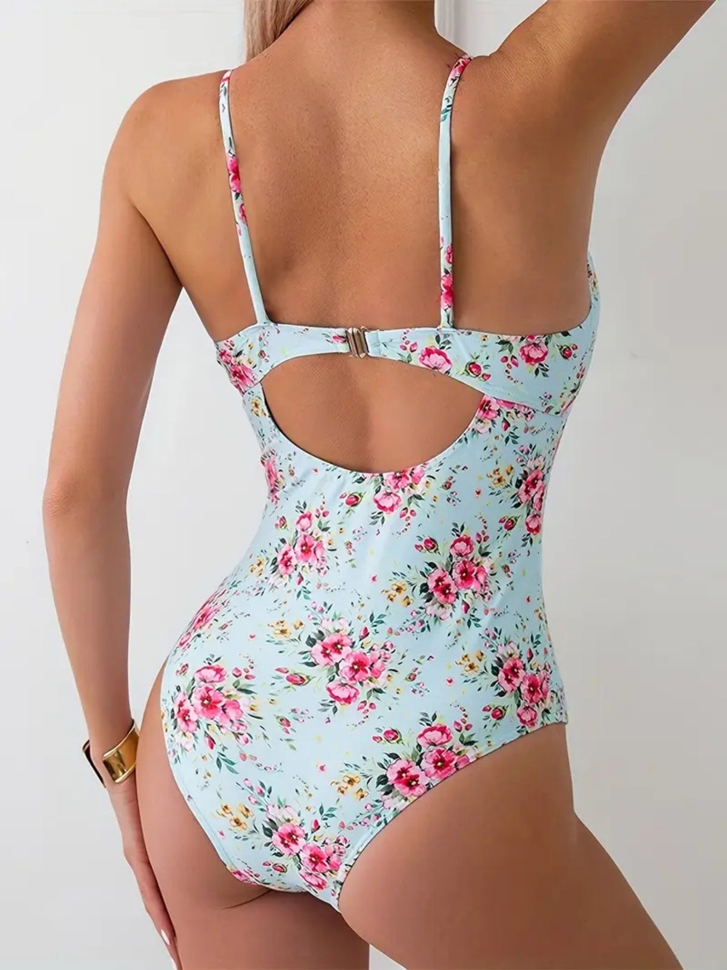 Floral Keyhole One-Piece Swimsuit
