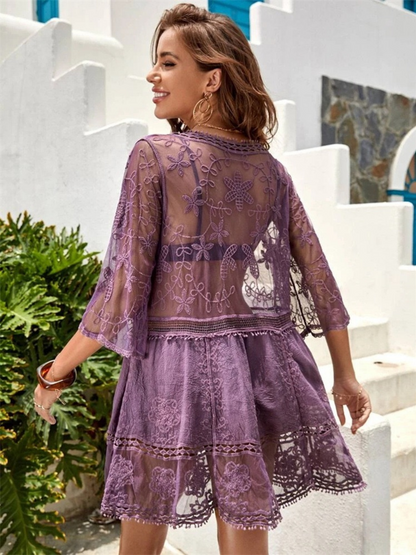 Purple Lace Enchantment Sarong Dress