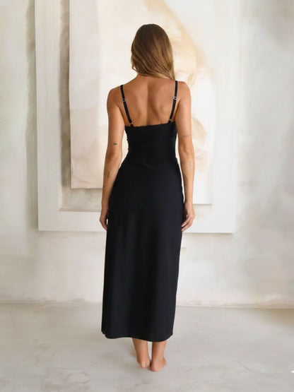 Black 3D Floral Plus Size Monokini With Skirt