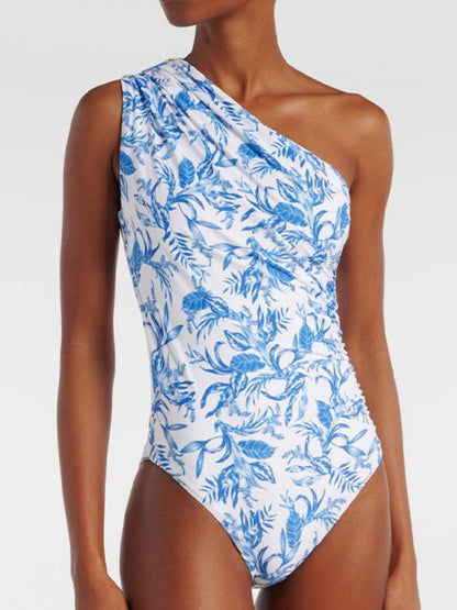 One-Shoulder Floral Monokini set