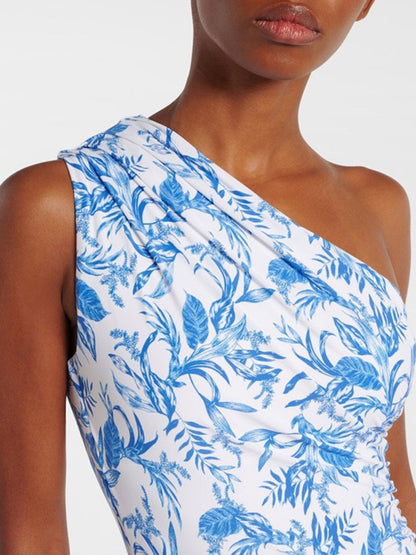One-Shoulder Floral Monokini set