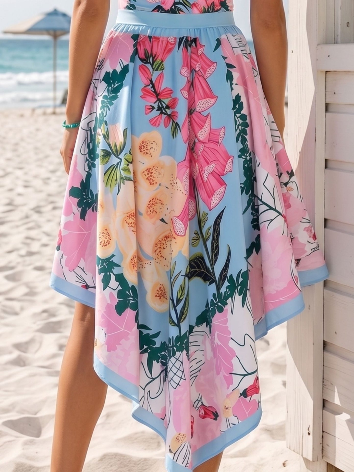 Tropical Floral One-Shoulder Swimsuit