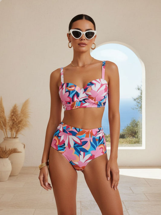 Bold Tropic Floral Two Piece Swimsuit
