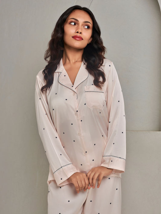 Peach Cute Loungewear Set For Women