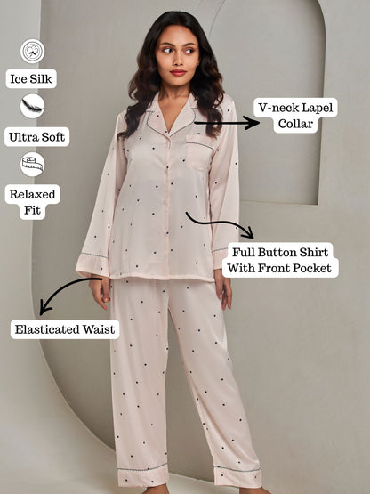 Peach Cute Loungewear Set For Women