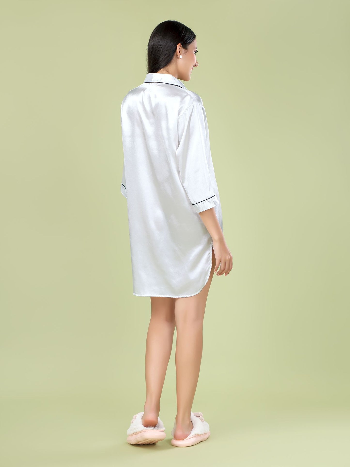 White Button-Down Sleepwear