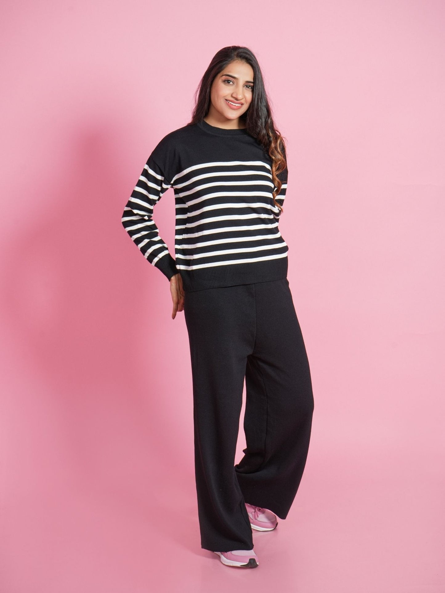 Black Striped Loungewear Set