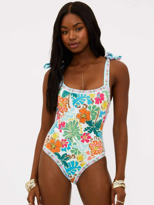 Multi Colored Floral Blue Monokini