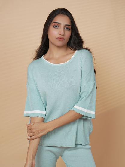 Green Solid Loungewear Set