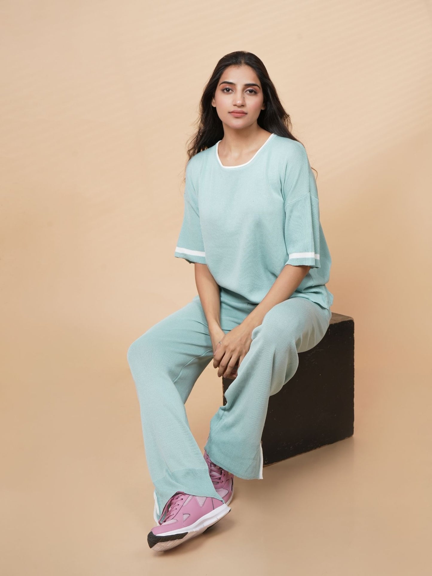 Green Solid Loungewear Set
