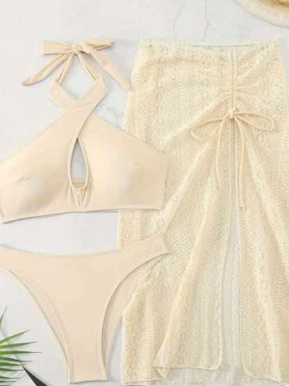 White Boho Subtle Swimwear