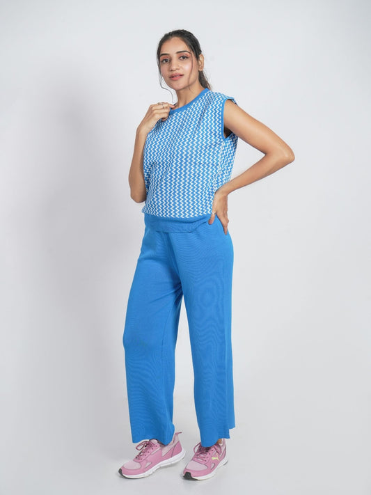 Royal Blue Striped Loungewear Set