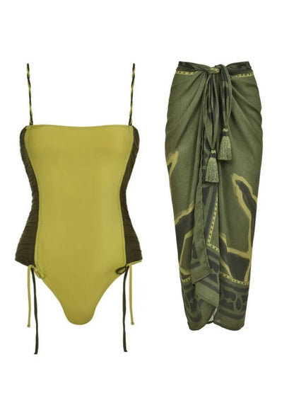 Olive Aura Monokini and Sarong