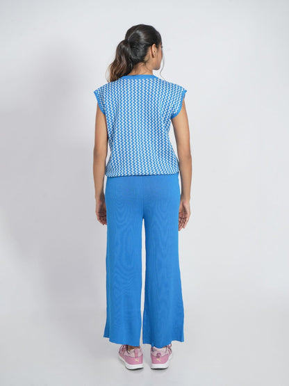 Royal Blue Striped Loungewear Set