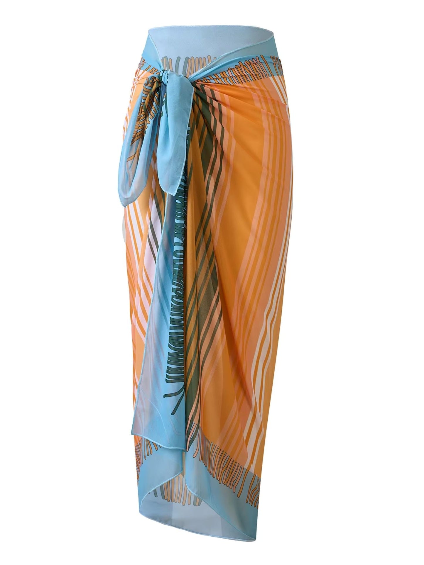 Yellow Halter Neck Monokini with Sarong