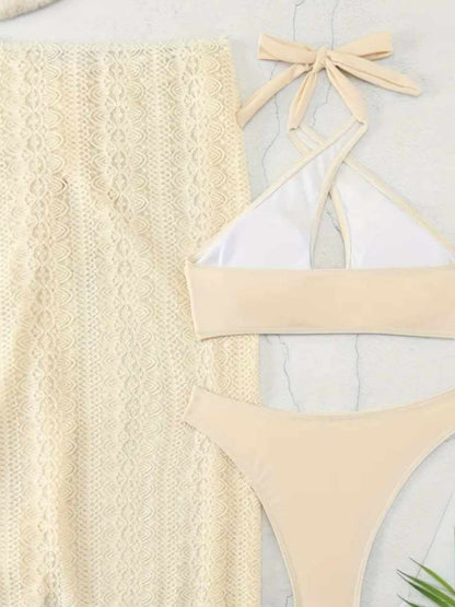 White Boho Subtle Swimwear