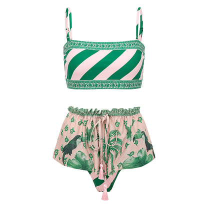 Tropical Blush Strapless Monokini With Tube Top