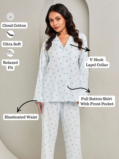Comfortable Cotton Shirt And Pant Sleepwear Set
