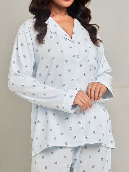 Comfortable Cotton Shirt And Pant Sleepwear Set