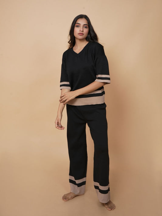 Navy Solid Loungewear Set