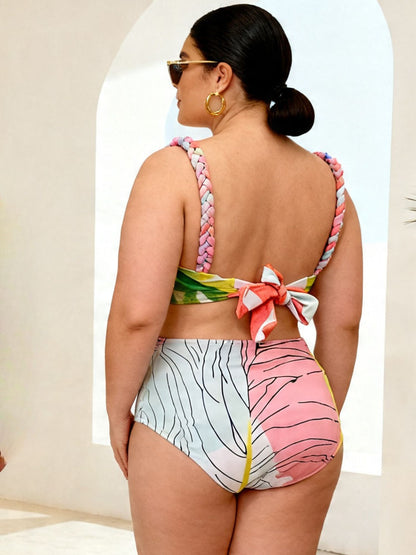 Tropical Halter Bikini Set