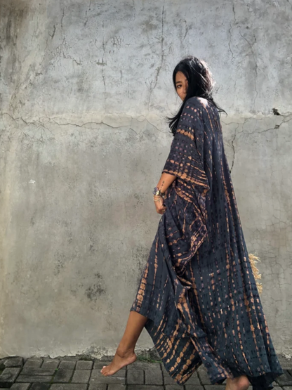 Boho Tie-Dye Kaftan Maxi Cover-Up Dress