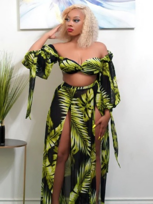 Green Palm Leaves Swimwear