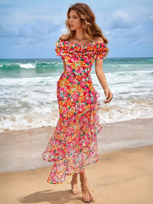 Off Shoulder Blossom Swimwear