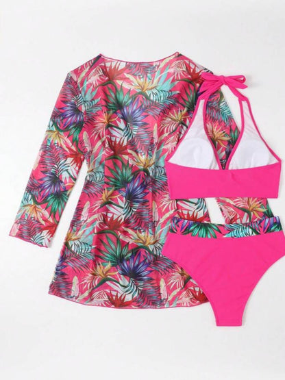 Pink Paradise Monokini And Jacket