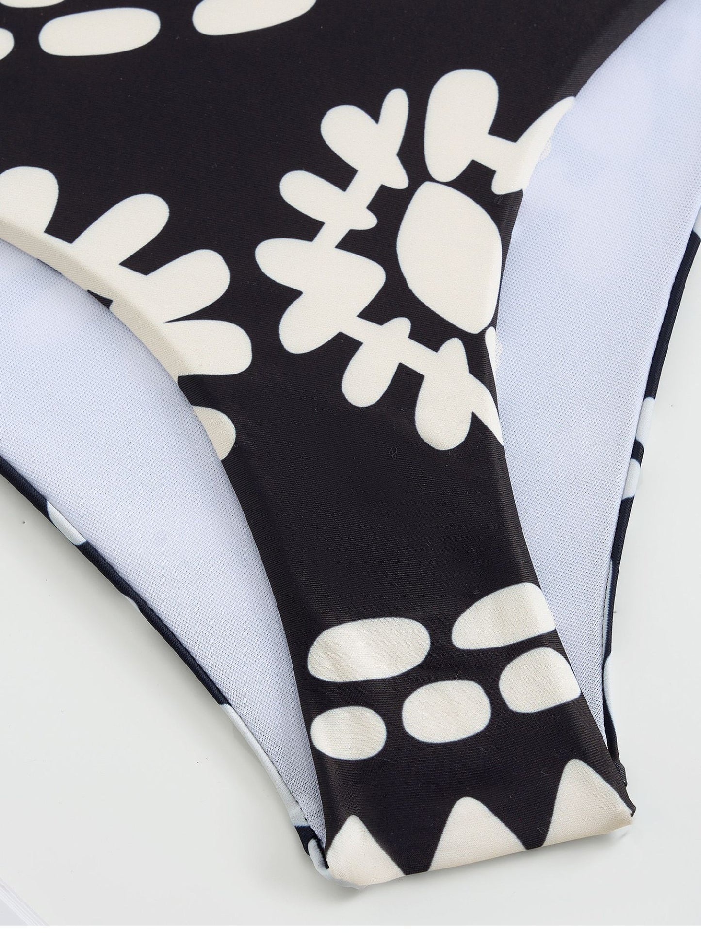Black & White Tribal Print Bikini Set With Matching Sheer Sarong