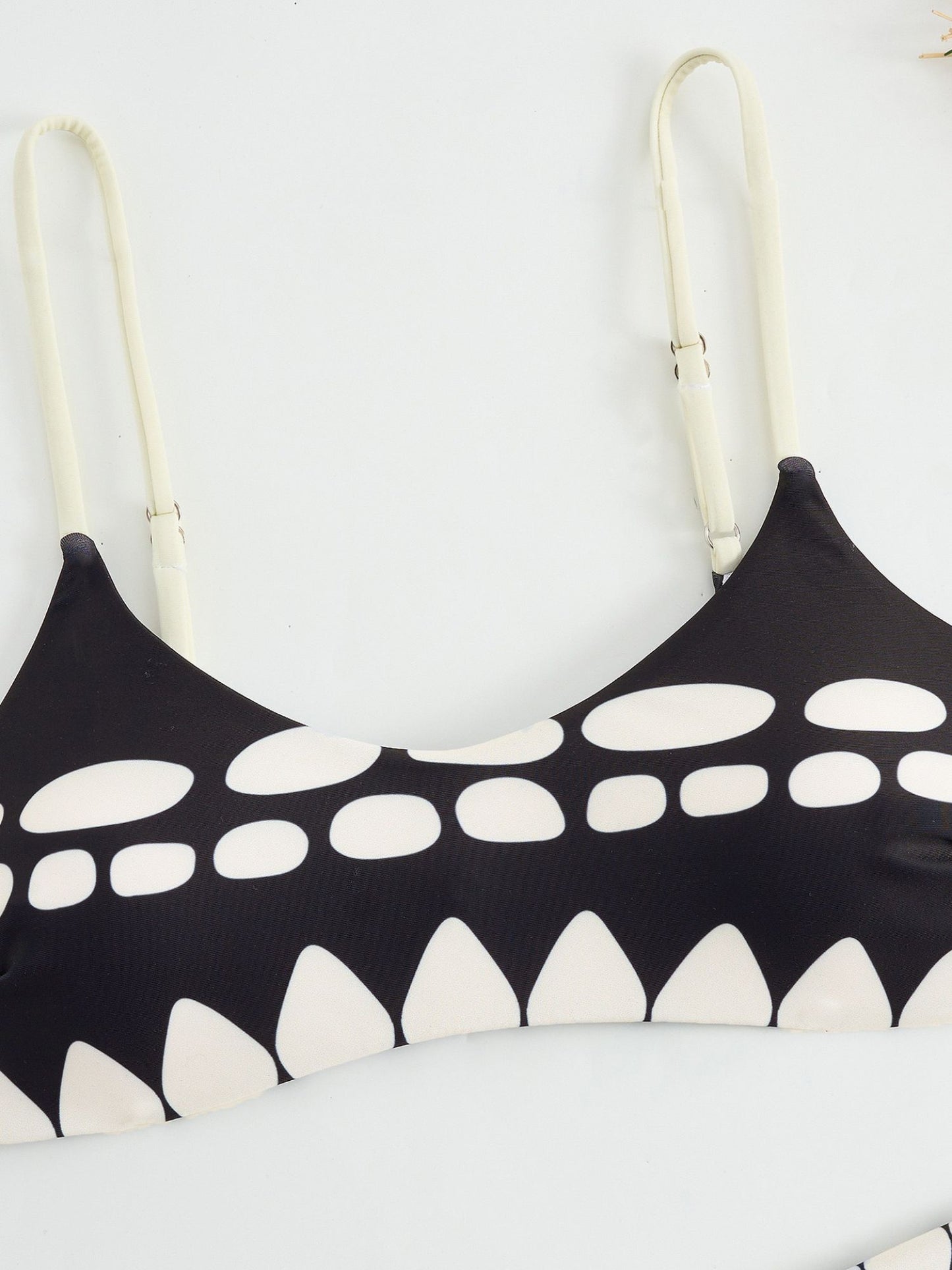 Black & White Tribal Print Bikini Set With Matching Sheer Sarong