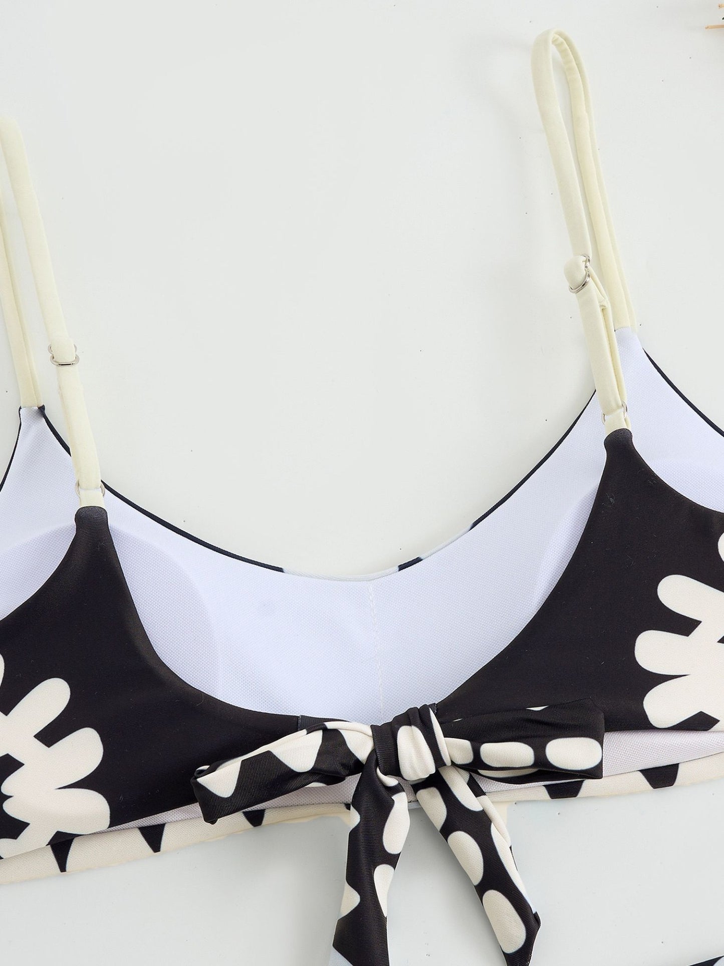 Black & White Tribal Print Bikini Set With Matching Sheer Sarong