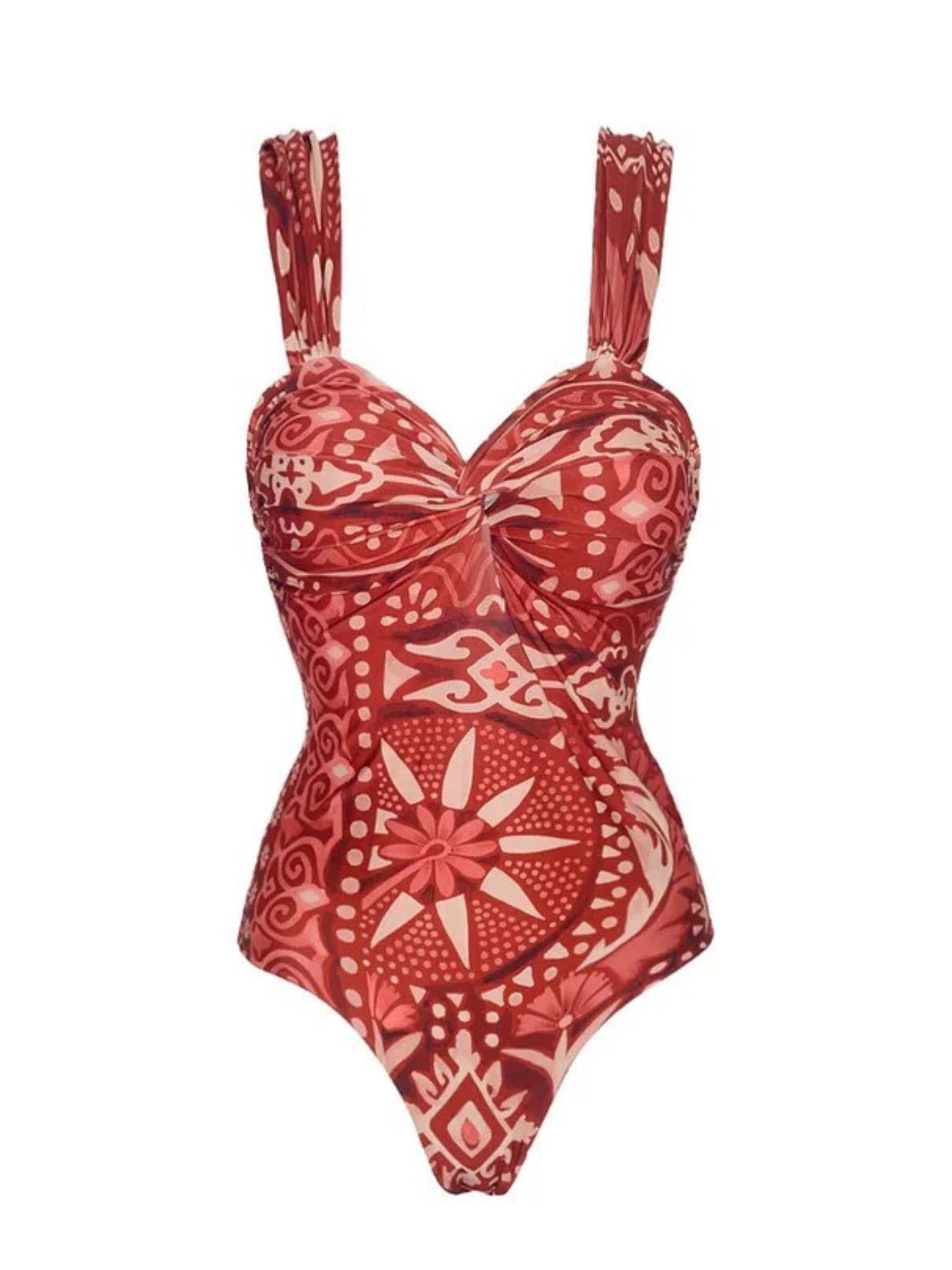 Island Bloom Ruched Swimsuit & Sarong Set