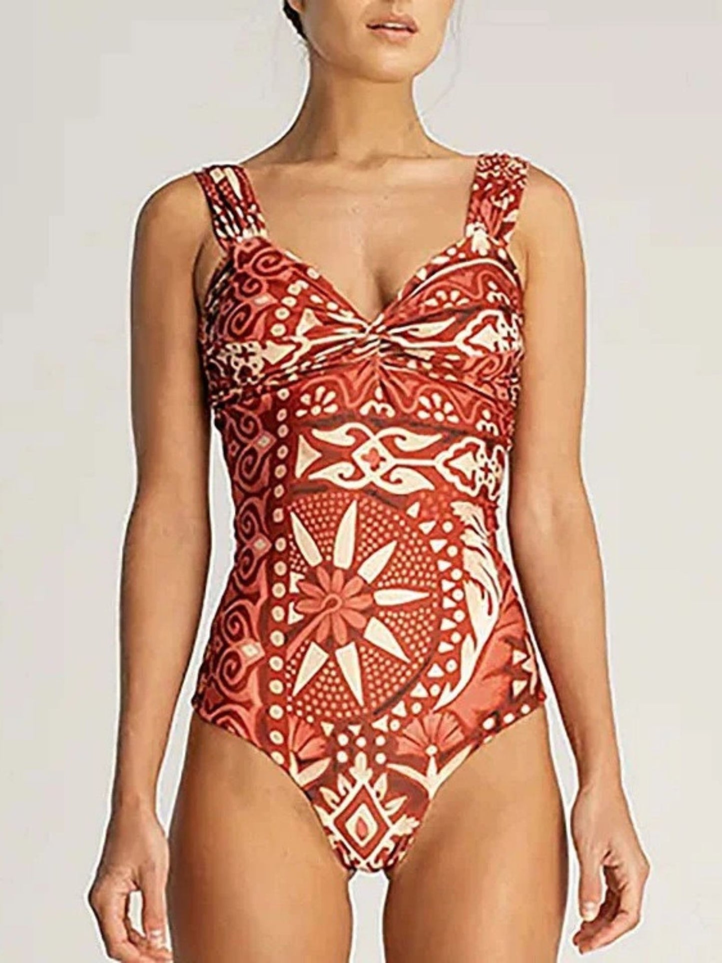 Island Bloom Ruched Swimsuit & Sarong Set