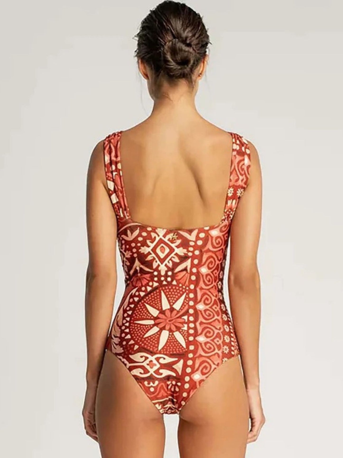 Island Bloom Ruched Swimsuit & Sarong Set