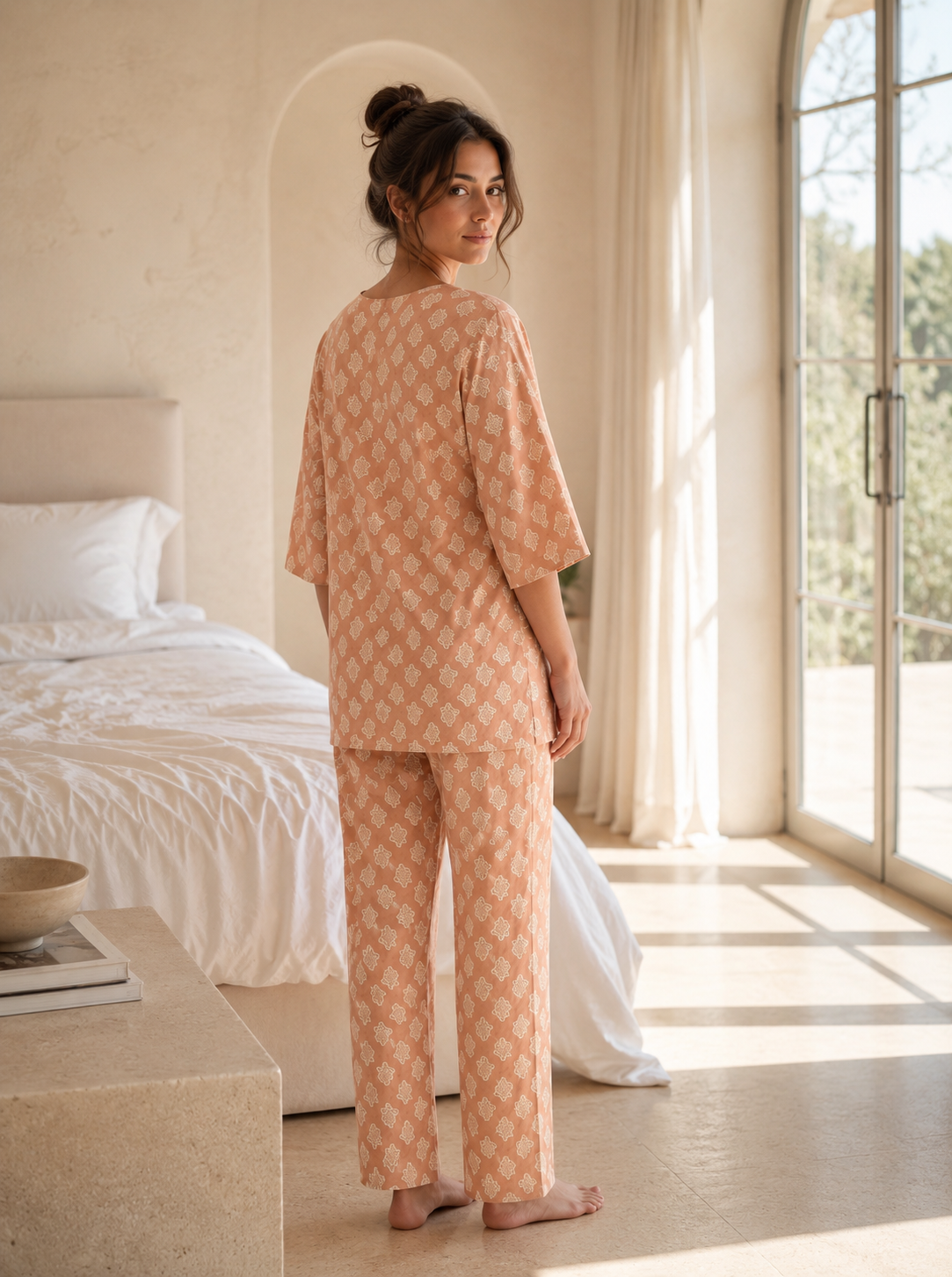 Beige Cotton Sleepwear