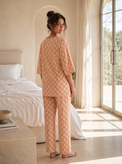 Beige Cotton Sleepwear